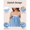 image:imageEkouaer Towel Wrap for Women With Velcro Ruffle Wrap RobesLight Blue