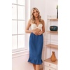image:imageEkouaer Towel Wrap for Women With Velcro Ruffle Wrap RobesNavy Blue