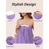 image:imageEkouaer Towel Wrap for Women With Velcro Ruffle Wrap RobesPurple