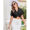 image:imageEkouaer Women Lace Satin Pajama Set Button Down Silk Pjs Shorts Set XSXXLBlack