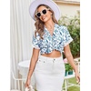 image:imageEkouaer Women Lace Satin Pajama Set Button Down Silk Pjs Shorts Set XSXXLBlue Chinoiserie