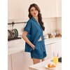 image:imageEkouaer Women Lace Satin Pajama Set Button Down Silk Pjs Shorts Set XSXXLBlue Green