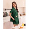 image:imageEkouaer Women Lace Satin Pajama Set Button Down Silk Pjs Shorts Set XSXXLGreen