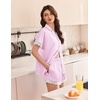 image:imageEkouaer Women Lace Satin Pajama Set Button Down Silk Pjs Shorts Set XSXXLPink