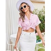 image:imageEkouaer Women Lace Satin Pajama Set Button Down Silk Pjs Shorts Set XSXXLPink