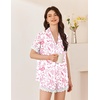 image:imageEkouaer Women Lace Satin Pajama Set Button Down Silk Pjs Shorts Set XSXXLPink Chinoiserie