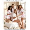 image:imageEkouaer Women Lace Satin Pajama Set Button Down Silk Pjs Shorts Set XSXXLPink Hydrangea