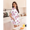 image:imageEkouaer Women Lace Satin Pajama Set Button Down Silk Pjs Shorts Set XSXXLPink Hydrangea