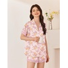 image:imageEkouaer Women Lace Satin Pajama Set Button Down Silk Pjs Shorts Set XSXXLVintage Floral Blush Pink