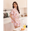 image:imageEkouaer Women Lace Satin Pajama Set Button Down Silk Pjs Shorts Set XSXXLVintage Floral Blush Pink