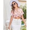 image:imageEkouaer Women Lace Satin Pajama Set Button Down Silk Pjs Shorts Set XSXXLVintage Floral Blush Pink