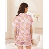 image:imageEkouaer Women Lace Satin Pajama Set Button Down Silk Pjs Shorts Set XSXXLVintage Floral Blush Pink