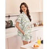 image:imageEkouaer Women Lace Satin Pajama Set Button Down Silk Pjs Shorts Set XSXXLVintage Floral Sage Green