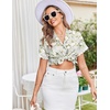 image:imageEkouaer Women Lace Satin Pajama Set Button Down Silk Pjs Shorts Set XSXXLVintage Floral Sage Green