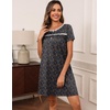 image:imageEkouaer Women Nightgowns Short Sleeve Sleepwear Soft Nightshirt PajamasBlack Flower