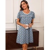 image:imageEkouaer Women Nightgowns Short Sleeve Sleepwear Soft Nightshirt PajamasBlack With Blue Flower