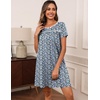 image:imageEkouaer Women Nightgowns Short Sleeve Sleepwear Soft Nightshirt PajamasBlack With Blue Flower
