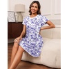 image:imageEkouaer Women Nightgowns Short Sleeve Sleepwear Soft Nightshirt PajamasBlue Flower