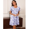 image:imageEkouaer Women Nightgowns Short Sleeve Sleepwear Soft Nightshirt PajamasBlue Flower