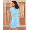 image:imageEkouaer Women Nightgowns Short Sleeve Sleepwear Soft Nightshirt PajamasBlue Print