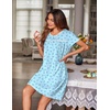image:imageEkouaer Women Nightgowns Short Sleeve Sleepwear Soft Nightshirt PajamasBlue Print