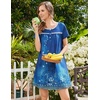 image:imageEkouaer Women Nightgowns Short Sleeve Sleepwear Soft Nightshirt PajamasDark Blue Flower