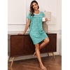 image:imageEkouaer Women Nightgowns Short Sleeve Sleepwear Soft Nightshirt PajamasGreen Flower