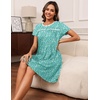 image:imageEkouaer Women Nightgowns Short Sleeve Sleepwear Soft Nightshirt PajamasGreen Flower