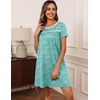 image:imageEkouaer Women Nightgowns Short Sleeve Sleepwear Soft Nightshirt PajamasGreen Flower