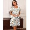 image:imageEkouaer Women Nightgowns Short Sleeve Sleepwear Soft Nightshirt PajamasLeaves