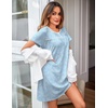 image:imageEkouaer Women Nightgowns Short Sleeve Sleepwear Soft Nightshirt PajamasLight Blue Print