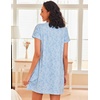 image:imageEkouaer Women Nightgowns Short Sleeve Sleepwear Soft Nightshirt PajamasLight Blue Print