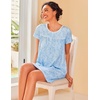image:imageEkouaer Women Nightgowns Short Sleeve Sleepwear Soft Nightshirt PajamasLight Blue Print