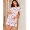 image:imageEkouaer Women Nightgowns Short Sleeve Sleepwear Soft Nightshirt PajamasPink Floral