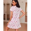 image:imageEkouaer Women Nightgowns Short Sleeve Sleepwear Soft Nightshirt PajamasPink Floral