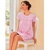 image:imageEkouaer Women Nightgowns Short Sleeve Sleepwear Soft Nightshirt PajamasPink Print