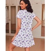 image:imageEkouaer Women Nightgowns Short Sleeve Sleepwear Soft Nightshirt PajamasPurple Floral
