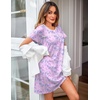 image:imageEkouaer Women Nightgowns Short Sleeve Sleepwear Soft Nightshirt PajamasPurple Print