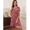 image:imageEkouaer Women Nightgowns Short Sleeve Sleepwear Soft Nightshirt PajamasRed Flower