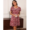 image:imageEkouaer Women Nightgowns Short Sleeve Sleepwear Soft Nightshirt PajamasRed Flower