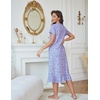 image:imageEkouaer Womens Cotton Nightgown Long Short Sleeve House Dress with PocketsBlue Dot