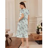 image:imageEkouaer Womens Cotton Nightgown Long Short Sleeve House Dress with PocketsLight Green Flowers