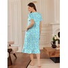 image:imageEkouaer Womens Cotton Nightgown Long Short Sleeve House Dress with PocketsLine Flowers