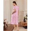 image:imageEkouaer Womens Cotton Nightgown Long Short Sleeve House Dress with PocketsPink Flower