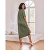 image:imageEkouaer Womens Long Nightgown Short Sleeve Night Shirt Plus Size SleepwearArmy Green