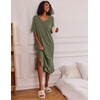 image:imageEkouaer Womens Long Nightgown Short Sleeve Night Shirt Plus Size SleepwearArmy Green