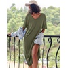 image:imageEkouaer Womens Long Nightgown Short Sleeve Night Shirt Plus Size SleepwearArmy Green