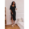 image:imageEkouaer Womens Long Nightgown Short Sleeve Night Shirt Plus Size SleepwearBlack
