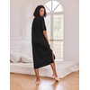 image:imageEkouaer Womens Long Nightgown Short Sleeve Night Shirt Plus Size SleepwearBlack Eyelash