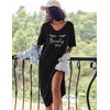 image:imageEkouaer Womens Long Nightgown Short Sleeve Night Shirt Plus Size SleepwearBlack Eyelash